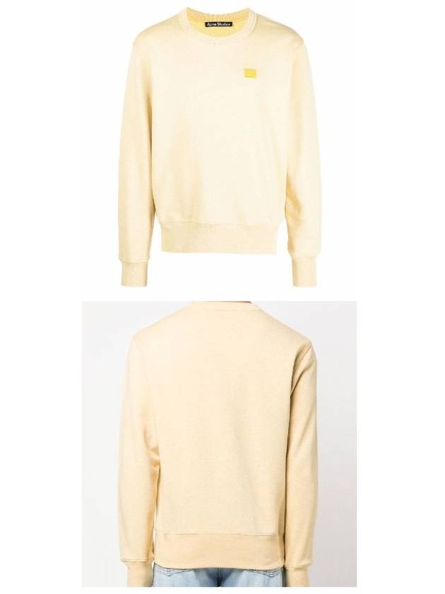 Face Logo Patch Cotton Sweatshirt Yellow - ACNE STUDIOS - BALAAN 5