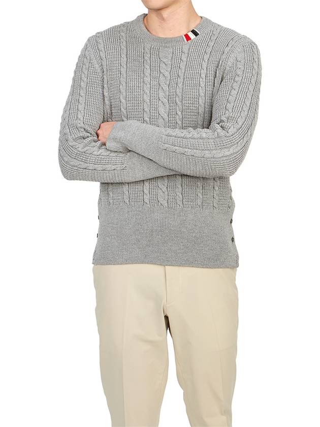 RWB Cable Wool Knit Top Grey - THOM BROWNE - BALAAN 6