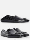 Men's Cozy BB Crocodile Loafers Black - BALENCIAGA - BALAAN.