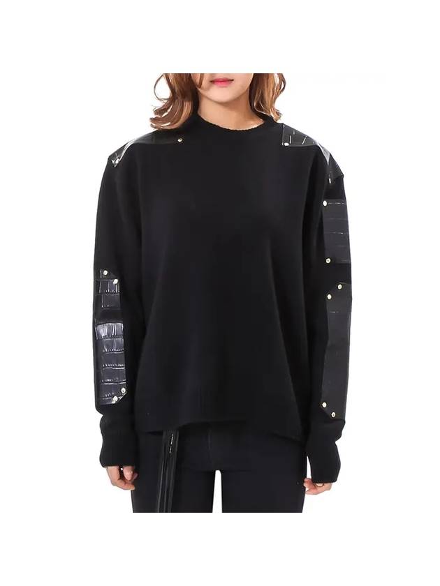 Leather Sweatshirt Black - GIVENCHY - BALAAN 1