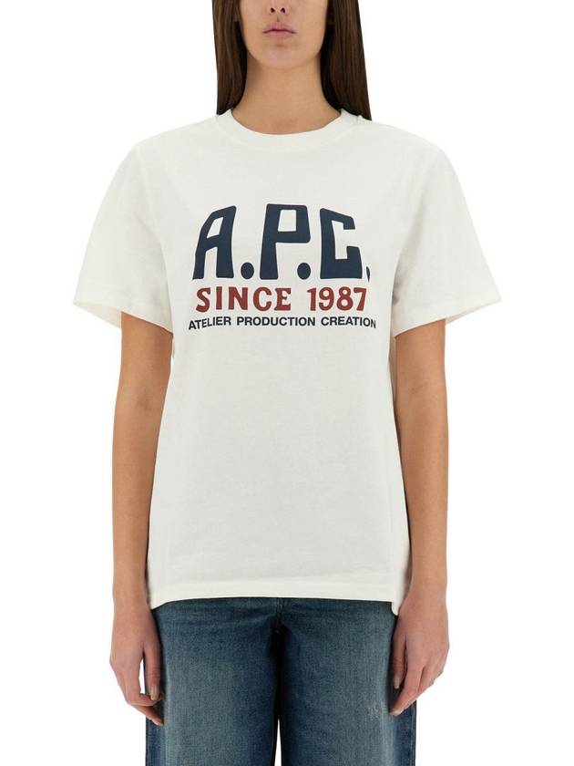 Print Label Short Sleeve T-Shirt White - A.P.C. - BALAAN 2