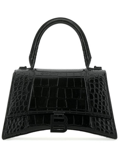 Hourglass Crocodile Embossed Small Tote Bag Black - BALENCIAGA - BALAAN 2