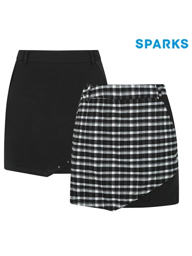 Women s Check Pattern Culotte Skirt SL3LCR002 - SPARKS - BALAAN 1