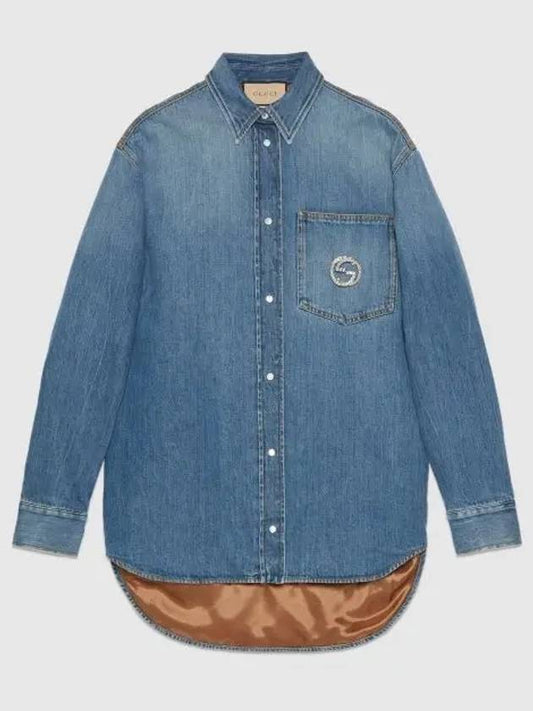 Washed Organic Denim Shirt Blue - GUCCI - BALAAN 2