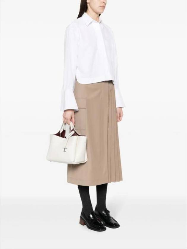 T Timeless Leather Mini Tote Bag White - TOD'S - BALAAN 4