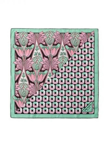 graphic printed silk scarf - PRADA - BALAAN 1