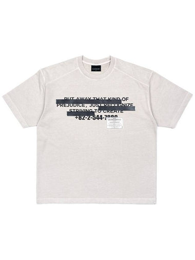 Hidden Slogan Pigment Short Sleeve T-Shirt Sand - BLACKBLOND - BALAAN 1