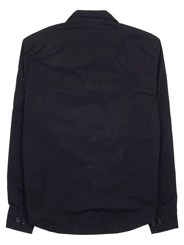 Logo Patch Cotton Long Sleeve Shirt Black - CP COMPANY - BALAAN 3