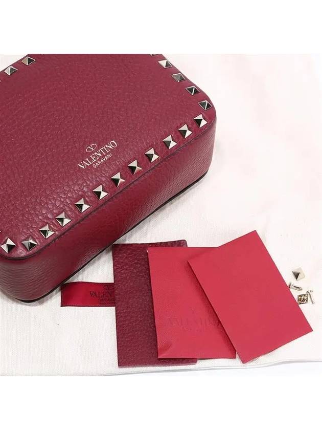 Rockstud Square Cross Bag Red - VALENTINO - BALAAN 9