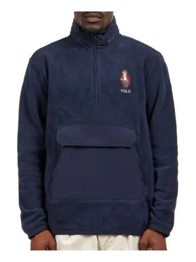 Half Zip Fleece Jacket Black - POLO RALPH LAUREN - BALAAN 2