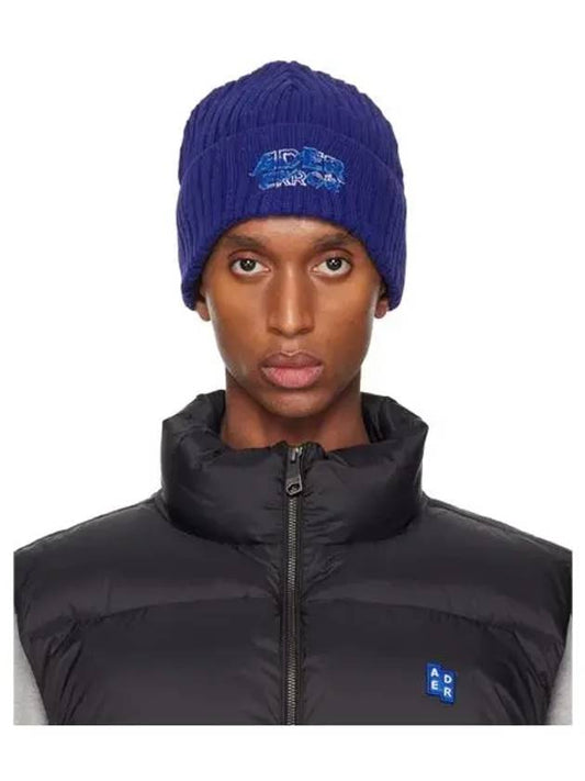 EDCA Logo Beanie Z Blue BN26FYHW0501BL - ADER ERROR - BALAAN 1