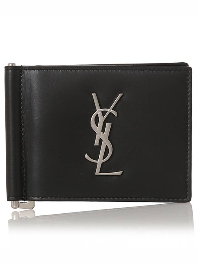 Monogram Money Clip Half Wallet Black - SAINT LAURENT - BALAAN 3