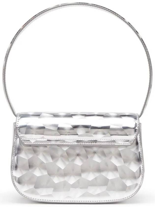 1DR Iconic Leather Shoulder Bag Silver - DIESEL - BALAAN 3