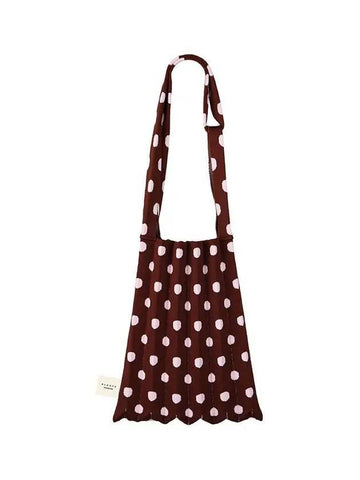 Pink Dot Mini Shoulder Bag Brown - PLEATSMAMA - BALAAN 1