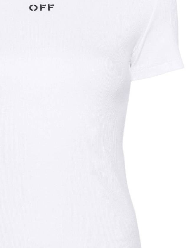 White Black Cotton Blend T-Shirt OWAA065C99JER0050110 B0561000566 - OFF WHITE - BALAAN 3