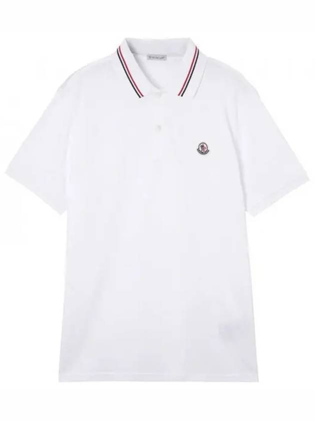 Logo Patch Polo Shirt White - MONCLER - BALAAN 2