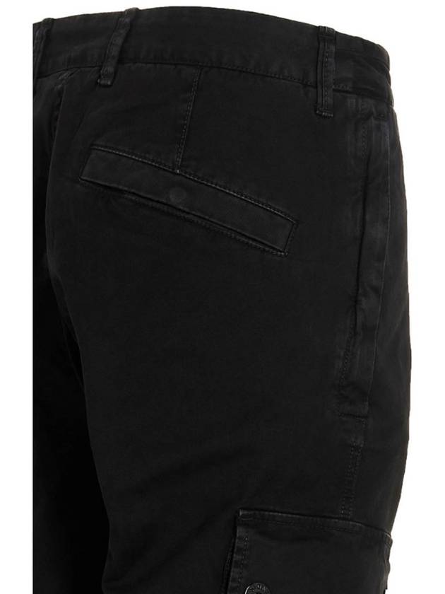 Wappen Patch Slim Fit Straight Pants Black - STONE ISLAND - BALAAN 7