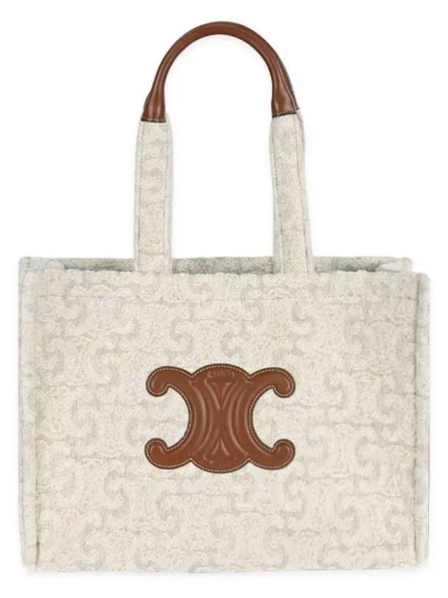 Textile Triomphe All Over Large Cabas Thais Tote Bag Natural Tan - CELINE - BALAAN 3