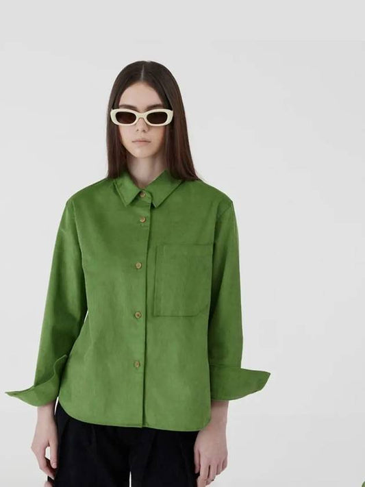 outer trendy corduroy shirt green - VOYONN - BALAAN 2