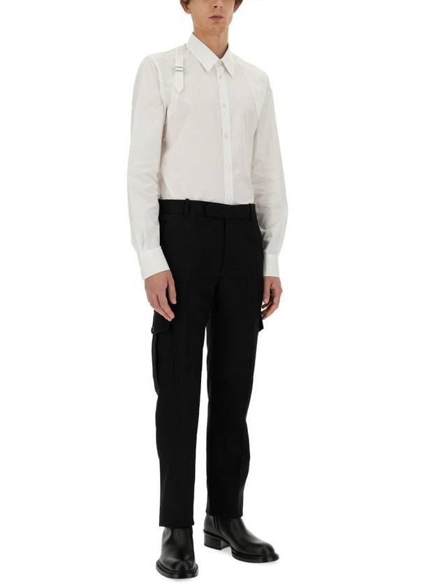 Men's Belt Loop Tapered Leg Straight Pants Black - ALEXANDER MCQUEEN - BALAAN 3