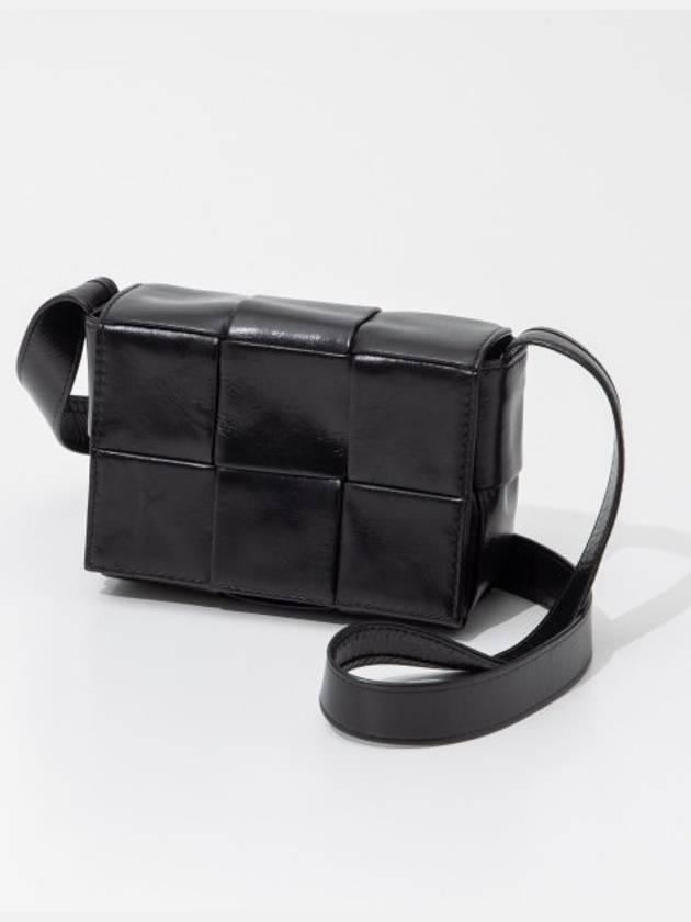 Cassette Small Leather Cross Bag Black - BOTTEGA VENETA - BALAAN 8