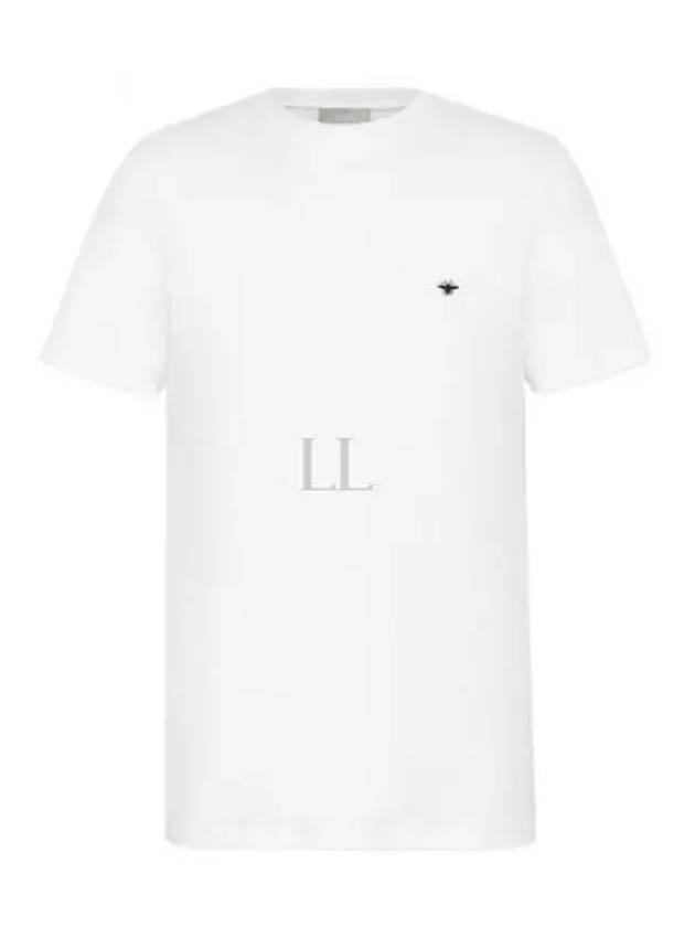 Embroidered Bee Cotton Jersey Short Sleeve T-Shirt White - DIOR - BALAAN 2