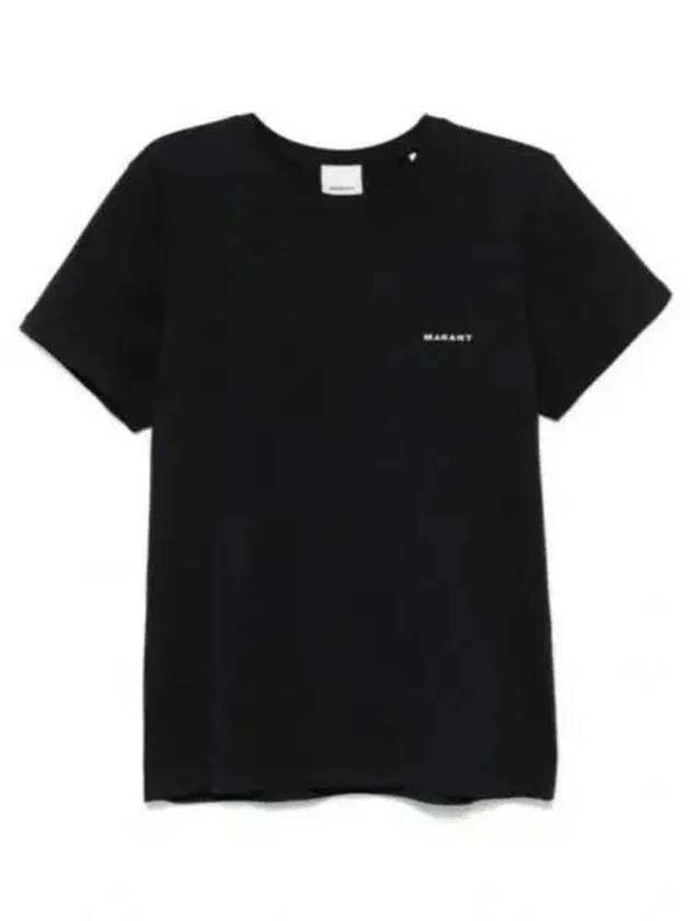 Zafferh Cotton Short Sleeve T-Shirt Black - ISABEL MARANT - BALAAN 2