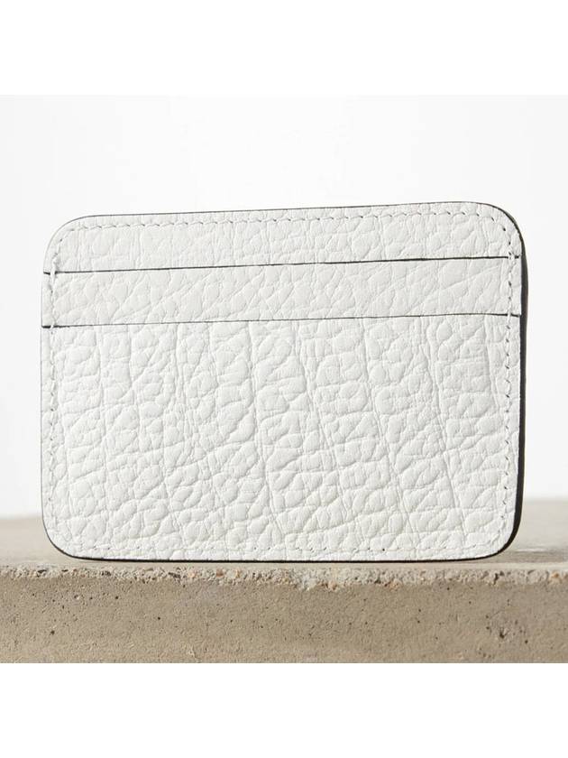 Embossed Logo Leather Card Wallet White - ACNE STUDIOS - BALAAN 5