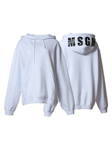 Logo Print Cotton Hoodie White - MSGM - BALAAN 1