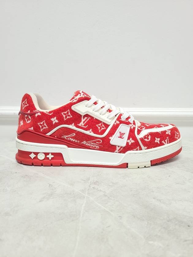 Red Monogram Velvet Trainer Sneakers 6 - LOUIS VUITTON - BALAAN 1