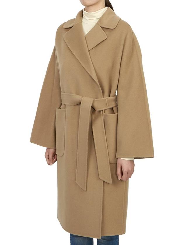 Rovo Wrap Wool Singe Coat Beige - MAX MARA - BALAAN 5