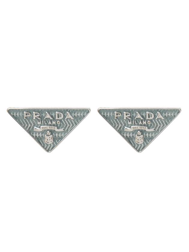 Triangle Logo Earrings Blue - PRADA - BALAAN 2