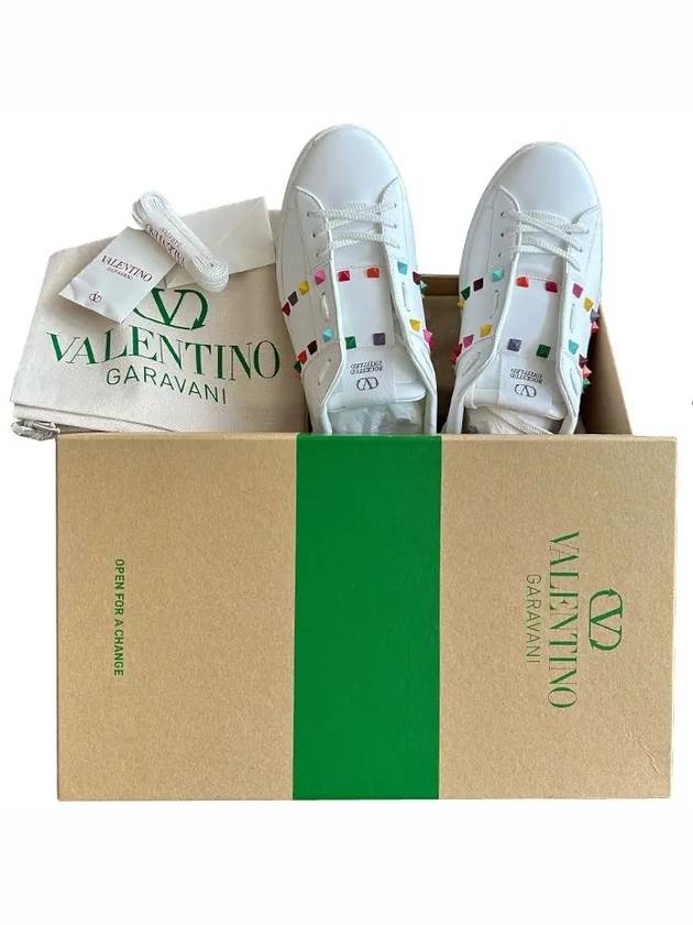 Open Rockstud Untitled Low Top Sneakers White - VALENTINO - BALAAN 6