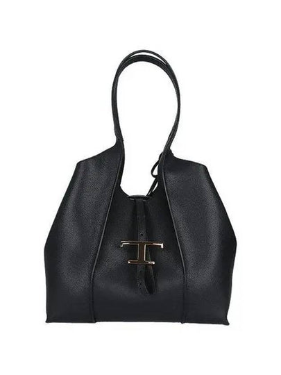 Logo T Timeless Leather Tote Bag Black - TOD'S - BALAAN 2