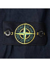 Brushed Organic Cotton Overshirt Jacket Navy - STONE ISLAND - BALAAN 5