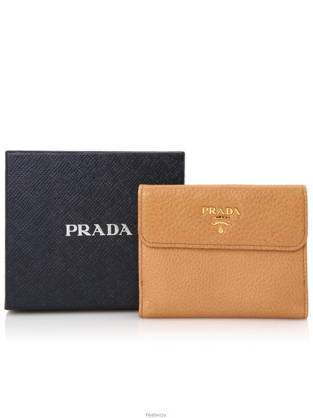 Vintage Cervo Half Wallet 1M0523 Gold - PRADA - BALAAN 10