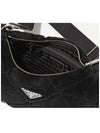 Triangle Logo Shearling Shoulder Bag Black - PRADA - BALAAN 7