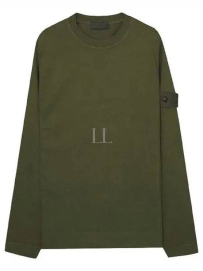 Ghost Piece Organic Cotton Badge Sweatshirt Military Green - STONE ISLAND - BALAAN 2