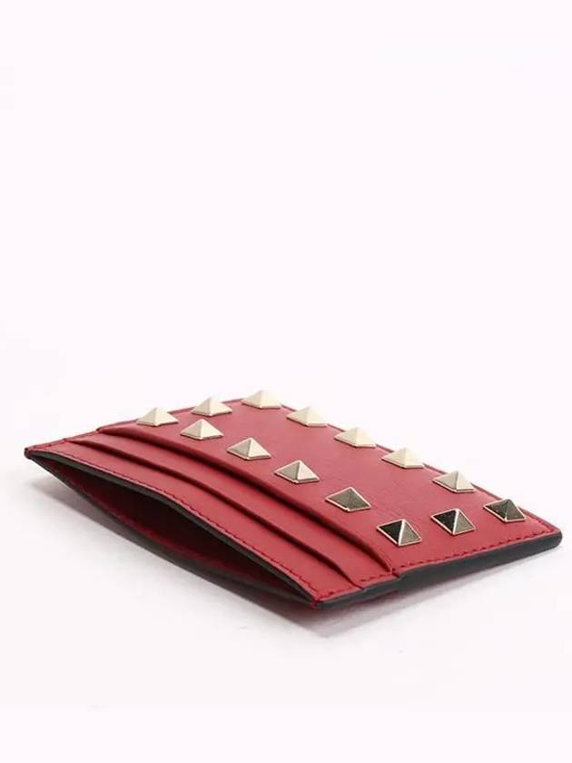 Rockstud Card Wallet Red PW2P0486BOL 0RO - VALENTINO - BALAAN 5