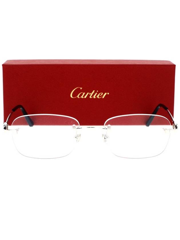 Eyewear C Deco Metal Glasses Silver - CARTIER - BALAAN 2