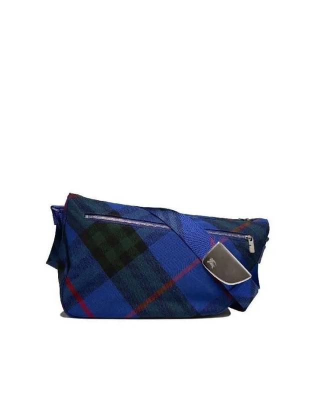 Shield Check Large Messenger Bag Blue - BURBERRY - BALAAN 2