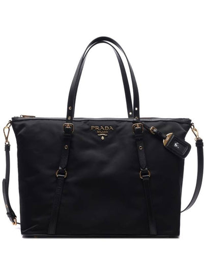 Gold Hardware Milan Logo Tote Bag Black - PRADA - BALAAN 2