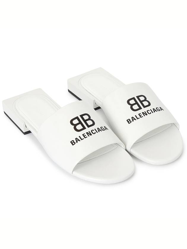 BB Logo Mule White - BALENCIAGA - BALAAN.