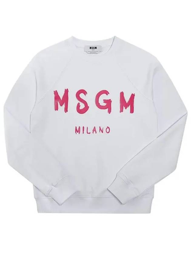 Milano Brushed Logo Sweatshirt White - MSGM - BALAAN 3