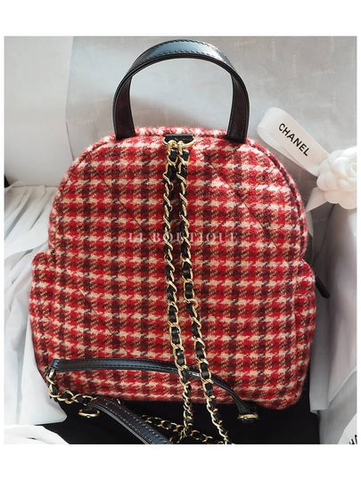 Coconeju Tweed Backpack Jenny Red AS5053 - CHANEL - BALAAN 2