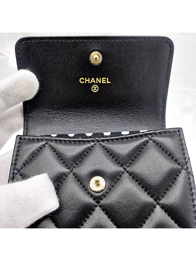 Snap Flap Card Wallet Lambskin Black AP3812 - CHANEL - BALAAN 5