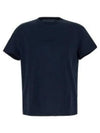 Reverse Embroidered Logo Stitched Cotton Short Sleeve T-Shirt Navy - MAISON MARGIELA - BALAAN 2