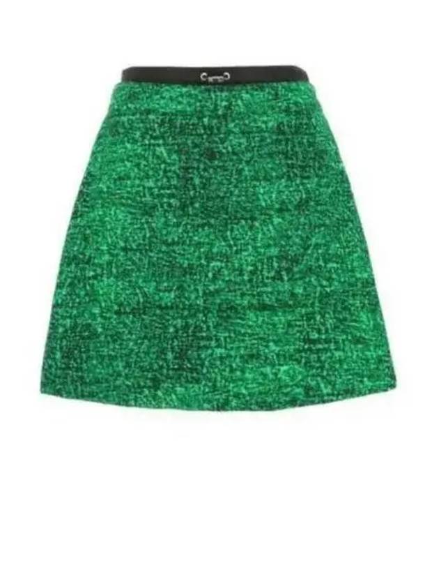 Women's Print Cotton A-Line Skirt Green - MONCLER - BALAAN 2