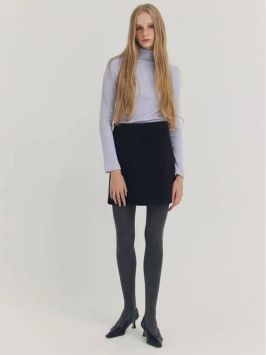 Tencel Wool Mini A-Line Skirt Black - LESEIZIEME - BALAAN 1