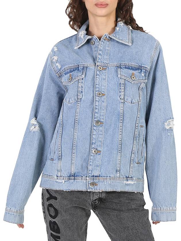 Filles A Papa Ladies Light Blue Denim Trucker Jacket, Tom, Brand Size 0 - FILLES A PAPA - BALAAN 1